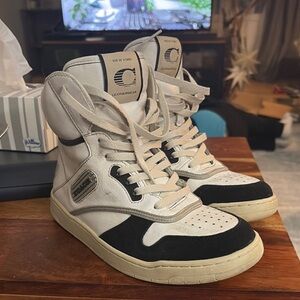 Leatherwear High-Top Sneakers - Black and White